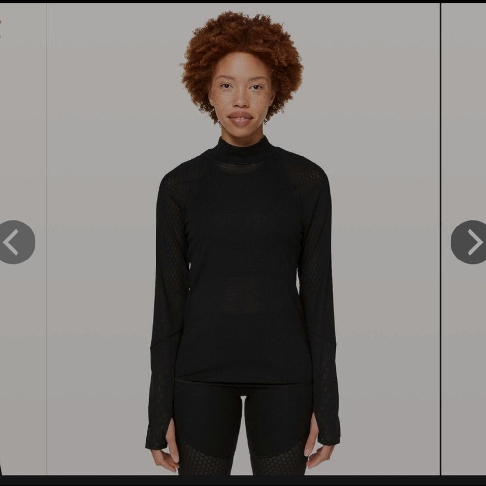 Lululemon Lab Geo Long Sleeve Sheer Mesh Black Small